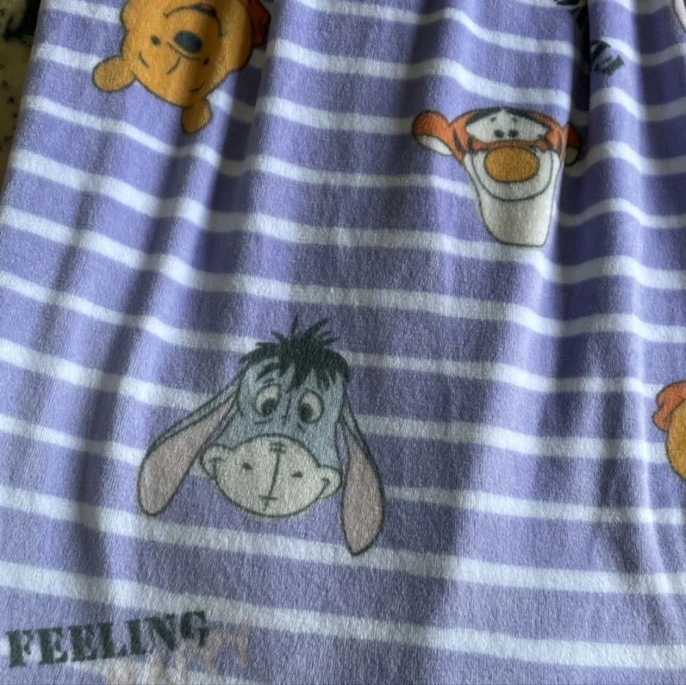 Disney Winnie The Pooh Size Large Purple Striped Pajama Pants Very Soft - Picture 10 of 11